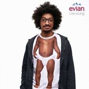 NEW Unisex, Limited Edition - Fashion Week's, Vintage Evian BLACK Baby Inside T